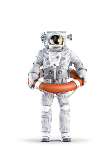 astronaut braucht rettung - life jacket isolated life belt nobody stock-fotos und bilder