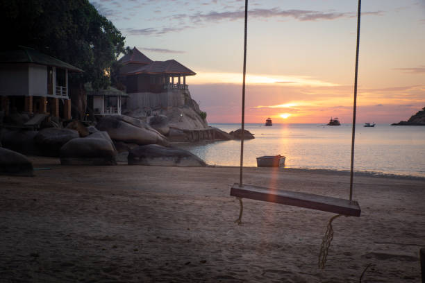 istock The view of sunset and swing 1246279043