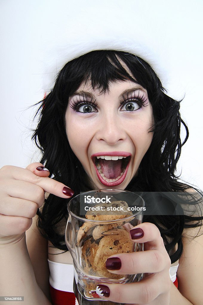 cookies for santa funny santa with a glass full of cookies Adult Stock Photo