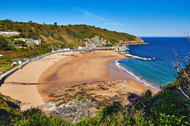 la greve de lecq beach - jersey uk nature landscape - fotografias e filmes do acervo