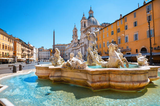 Navona Square in Rome Navona Square in Rome city center
Downtown district Old Town fontana del moro stock pictures, royalty-free photos & images