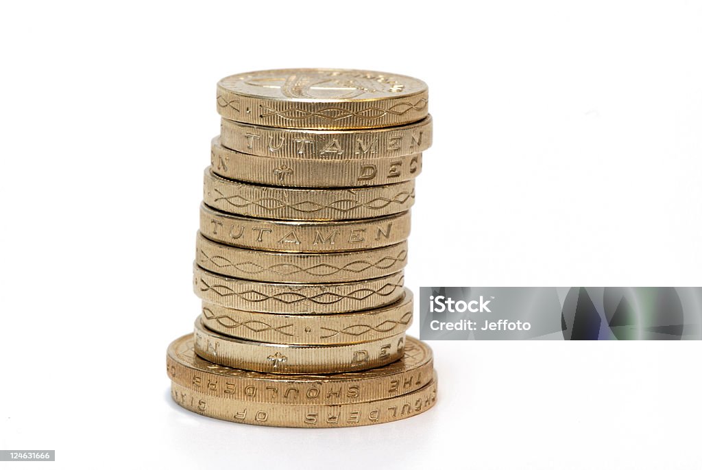 Monete sterlina - Foto stock royalty-free di Composizione orizzontale