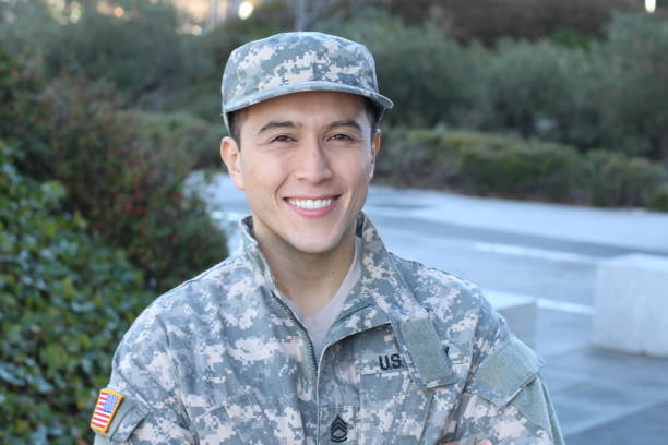 istock Ethnic US military man smiling 1246317140