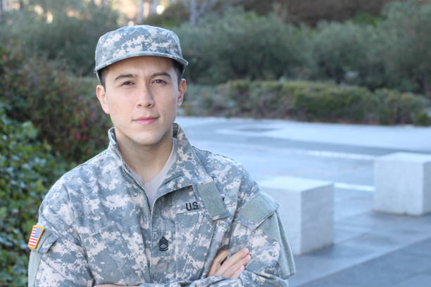 istock Ethnic US military man smiling 1246317154