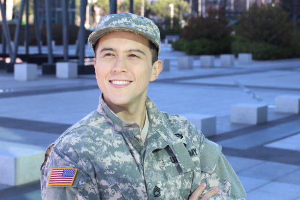 istock Ethnic US military man smiling 1246317692