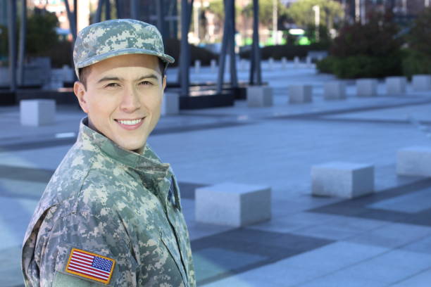 istock Ethnic US military man smiling 1246317720
