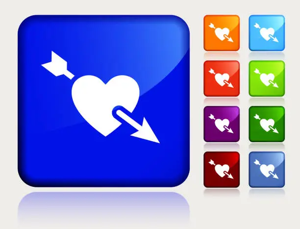 Vector illustration of Heart Pierced with an Arrow Love Icon