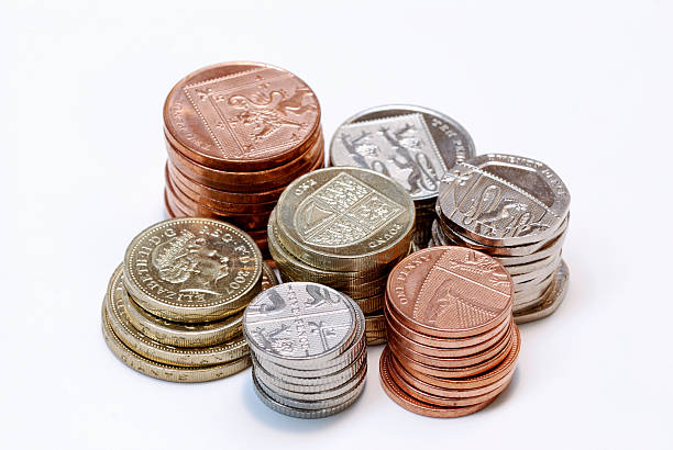 moedas britânica - british currency coin two pence coin british coin imagens e fotografias de stock