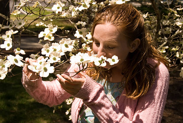 istock Smelling the flowers 124632617