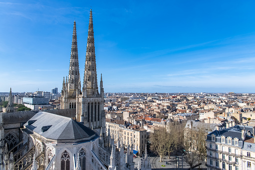 Bordeaux in France, view of the Saint-Andre cathedral