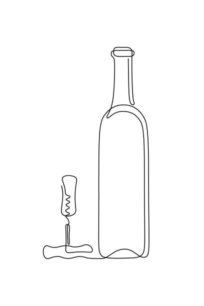 ilustrações de stock, clip art, desenhos animados e ícones de open bottle of wine - wine winetasting cellar bottle