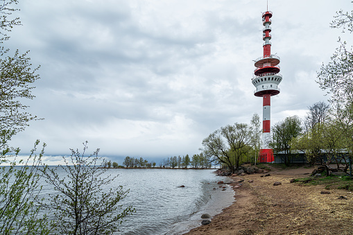 red white lighthouse on the Gulf of Finland