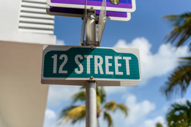 istock Green poster with street name 1246344908