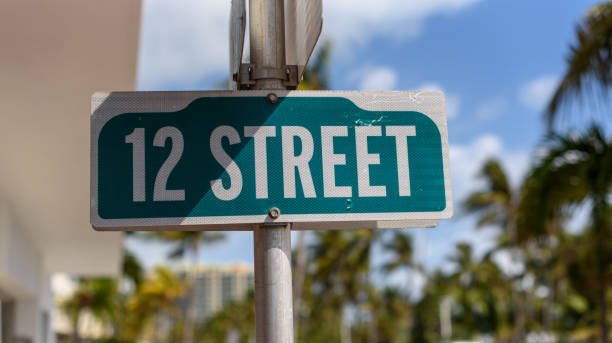 istock Green poster with street name 1246345705