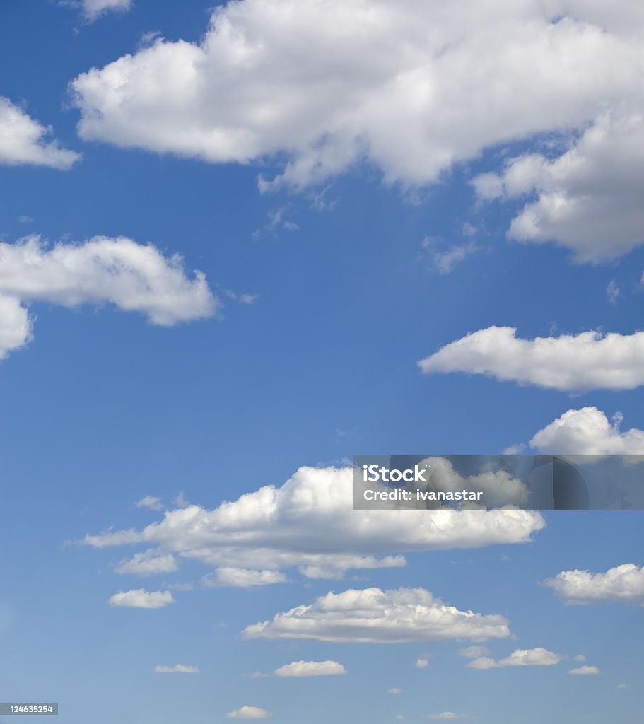 Sky Background White Fluffy Clouds on Blue Sky Atmospheric Mood Stock Photo