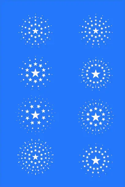 Vector illustration of Stars Fireworks Abstract