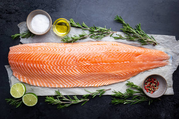 istock Raw salmon or trout sea fish 1246368876