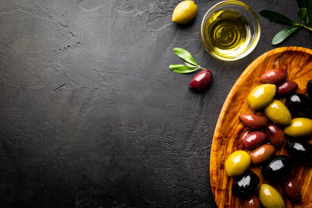 istock Black and green olives 1246371319