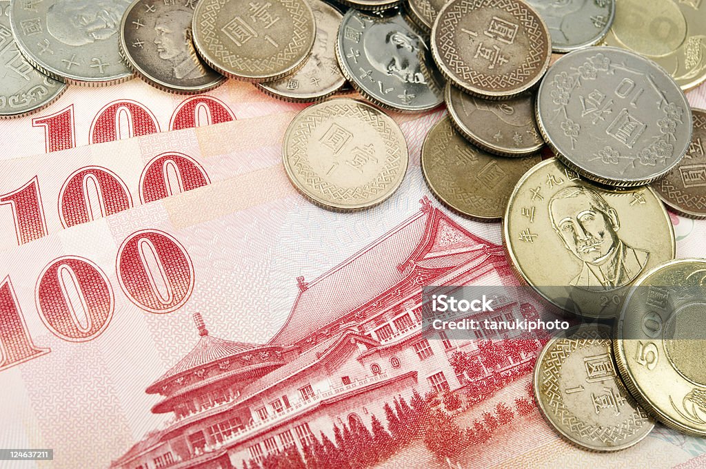 Taiwan notas e moedas - Royalty-free Conceito Foto de stock