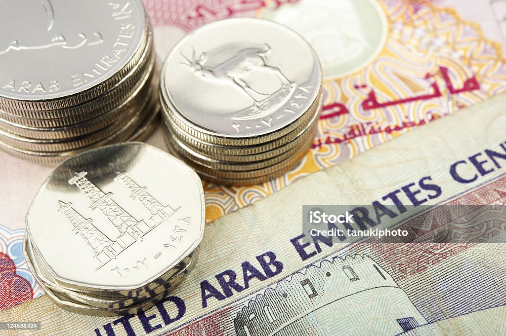 Vereinigte-Arabische-Emirate-dirham - Lizenzfrei Währung der Vereinigten Arabischen Emirate Stock-Foto