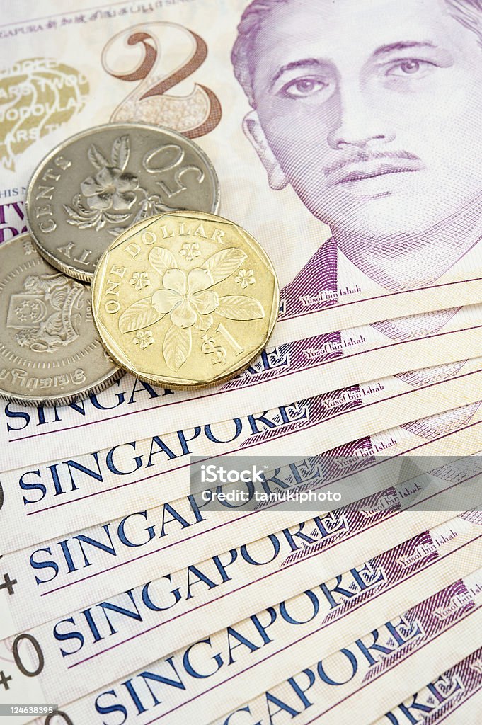 Singapur banknotów i monet - Zbiór zdjęć royalty-free (Banknot)