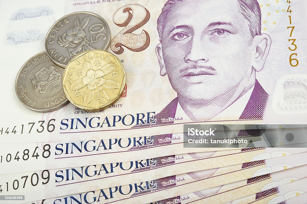 바넬코 Banknotes 및 동전 - 로열티 프리 싱가폴 달러 스톡 사진