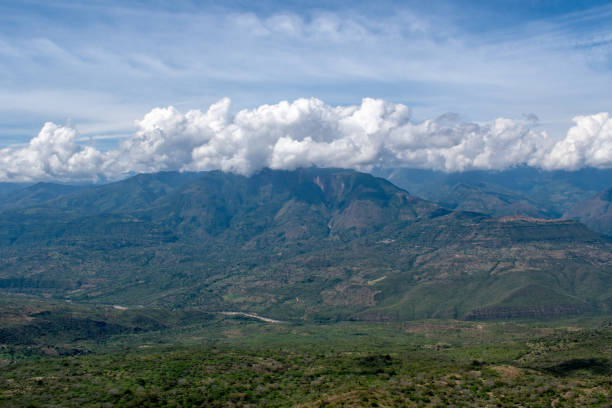 view of mountain canyon Chicamocha in Barichara, Santander, Colombia