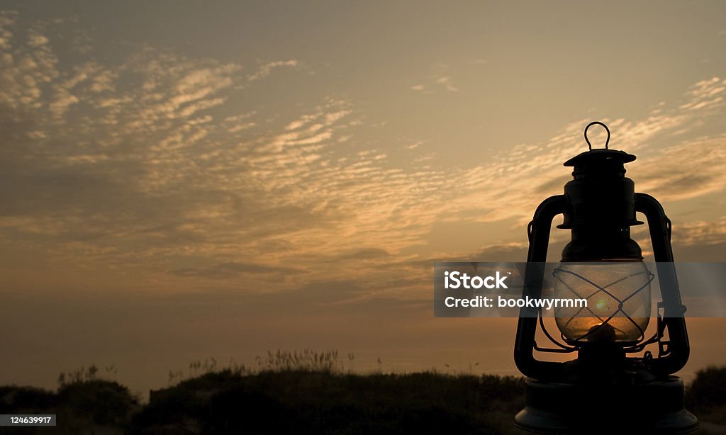 Hurrikan Laterne Sonnenaufgang - Lizenzfrei Beleuchtet Stock-Foto