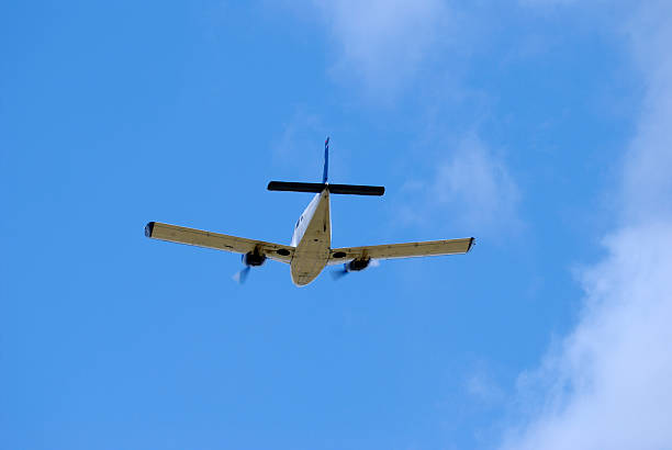 istock Private aeroplane against blue sky. 124639961