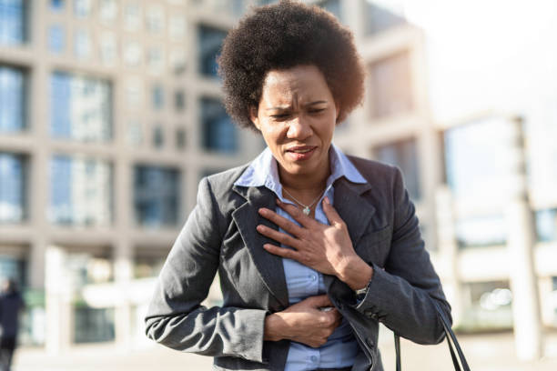 istock Woman having chest pain. 1246403509
