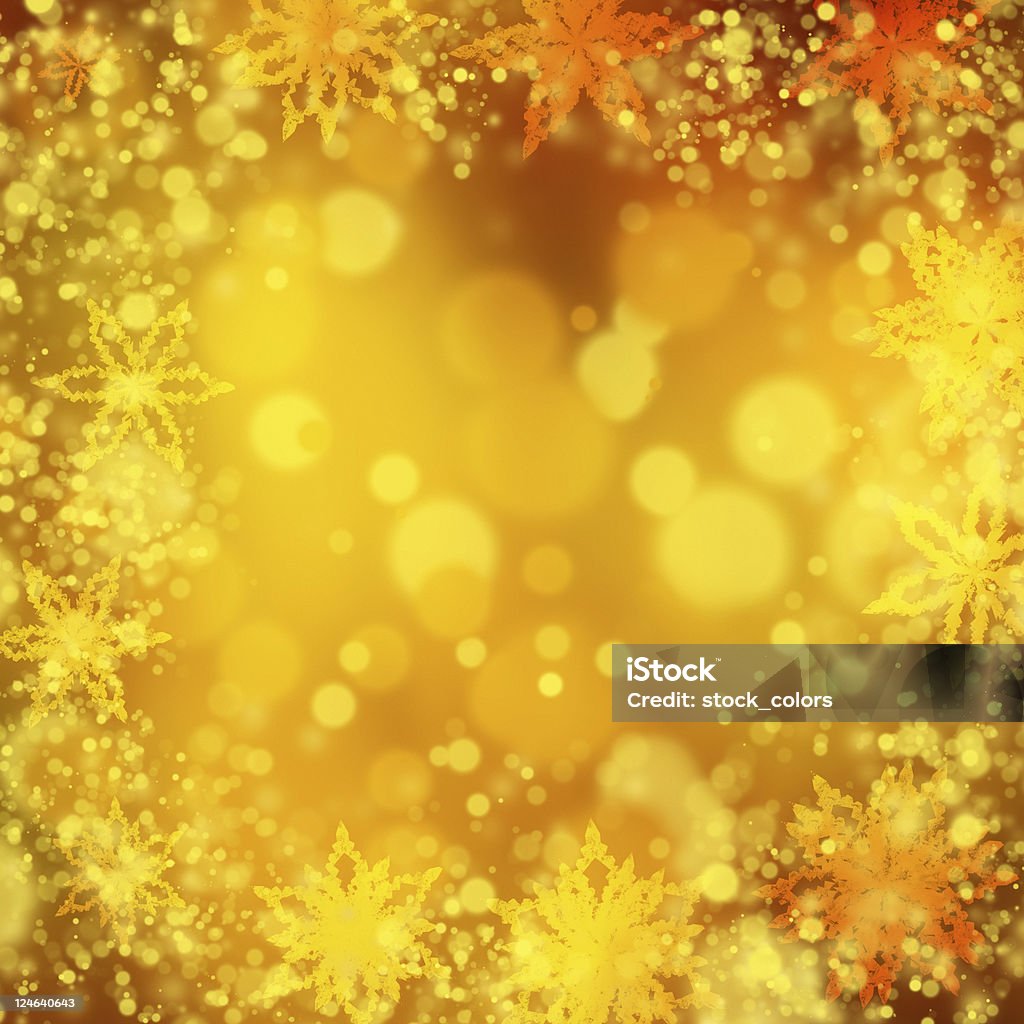 gold Schneeflocke frame Hintergrund - Lizenzfrei Abstrakt Stock-Foto