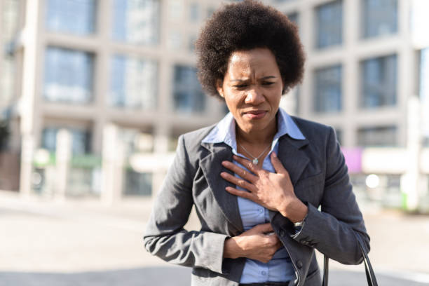 istock Woman having chest pain. 1246406792