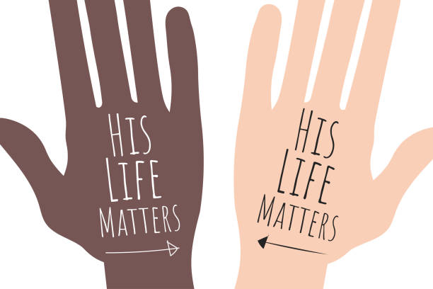 His Life Matters concept. Template for background, banner, poster with text inscription. Vector EPS10 illustration. His Life Matters concept. Template for background, banner, poster with text inscription. Vector EPS10 illustration ending racism stock illustrations