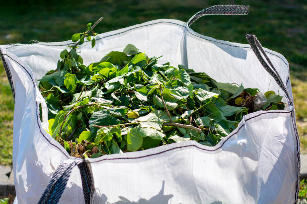 有機緑の庭の廃棄物と大きな白いバッグ - green waste ストックフォトと画像