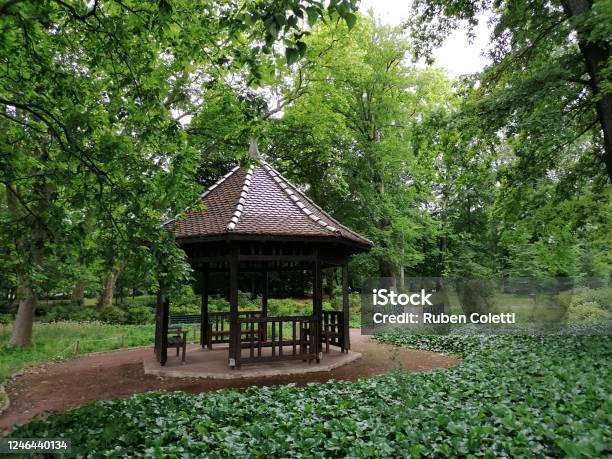 A Monument In The Parc De La Tête Dor Stock Photo - Download Image Now - Lyon, Natural Parkland, Public Park