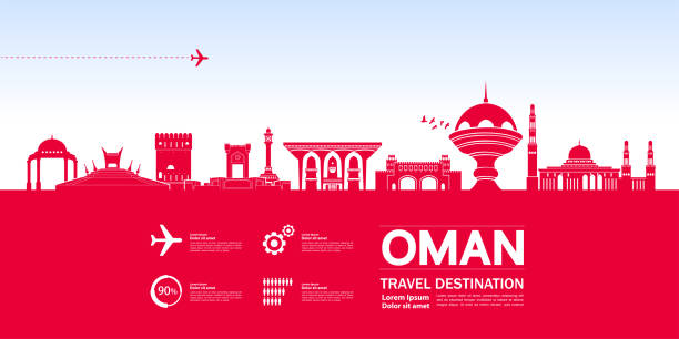 ilustrações de stock, clip art, desenhos animados e ícones de oman travel destination grand vector illustration. - islam mosque oman greater masqat