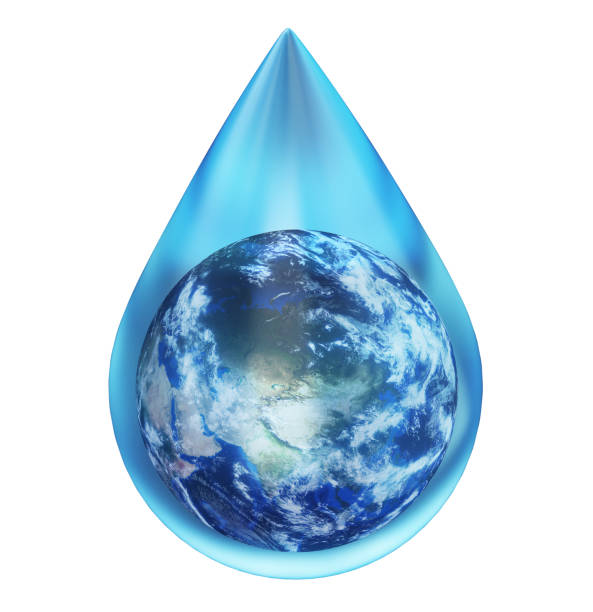 istock World globe map in a water drop isolated on white. Ecology symbol. 3D illustration 1246460592
