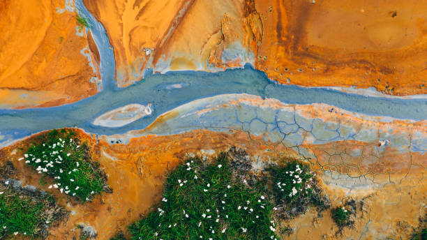 istock Blue geothermal hot spring water stream in Iceland 1246468485