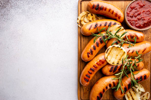 istock Fried delicious sausages 1246480306