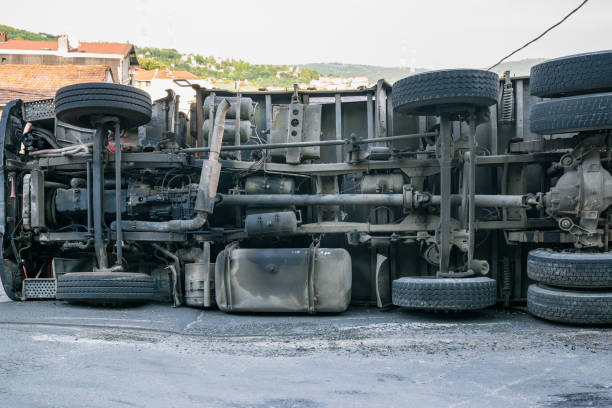 istock Overturned truck 1246484560
