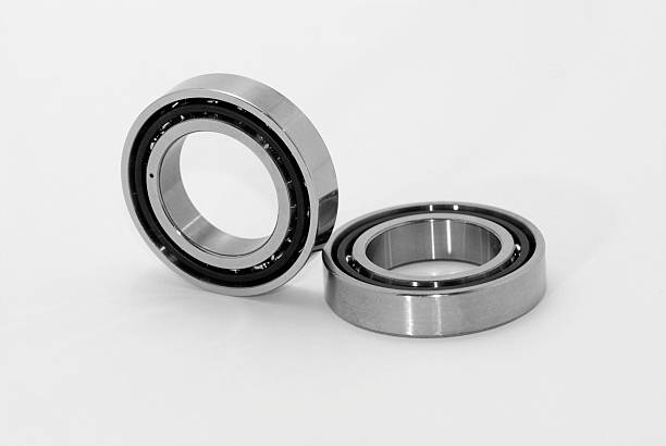 istock Pair of steel ball bearings 124649455