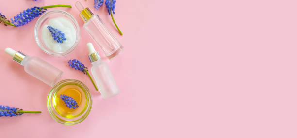 istock cream cosmetic flower on a colored background 1246501444