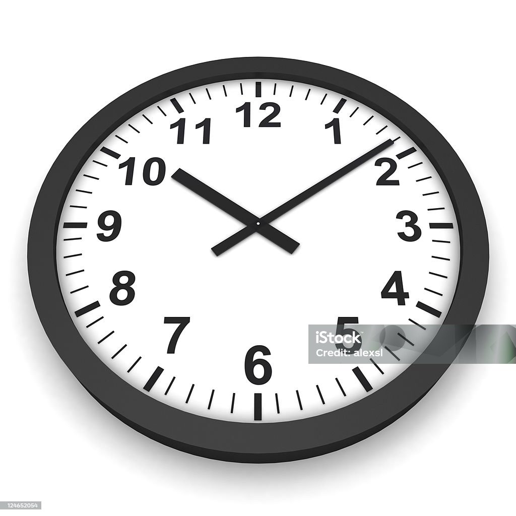 흰색 배경의 시계 - 로열티 프리 벽 시계 스톡 사진