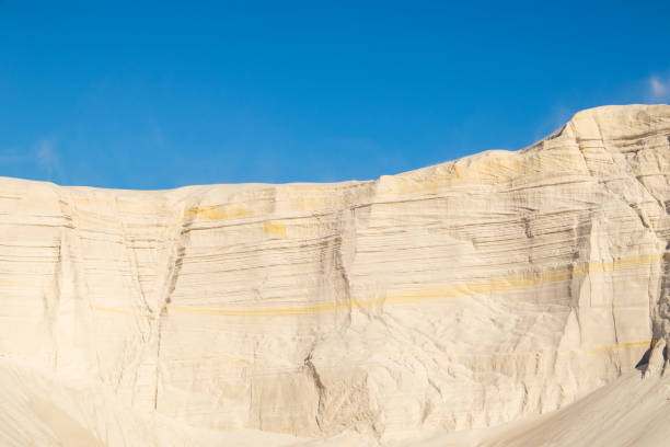 istock Embossed sand mountains of white sands. Desert landscape. 1246526500