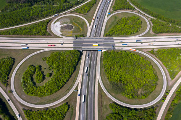 istock Aerial View of Highway Interchange 1246541455