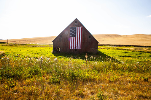 Iconic barn in Palouse, Washington State. Love this American Flag and the hope it holds for our country.