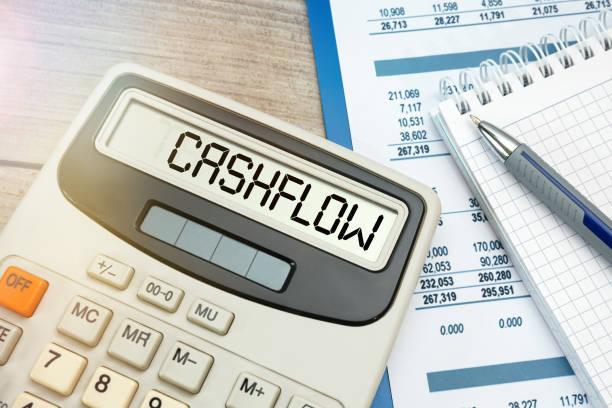 CASHFLOW word on calculator. Business concept stock photo