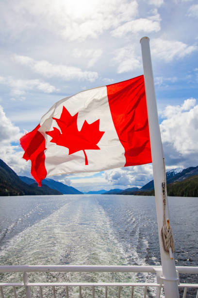 istock Canadian Flag on the Water 1246549551