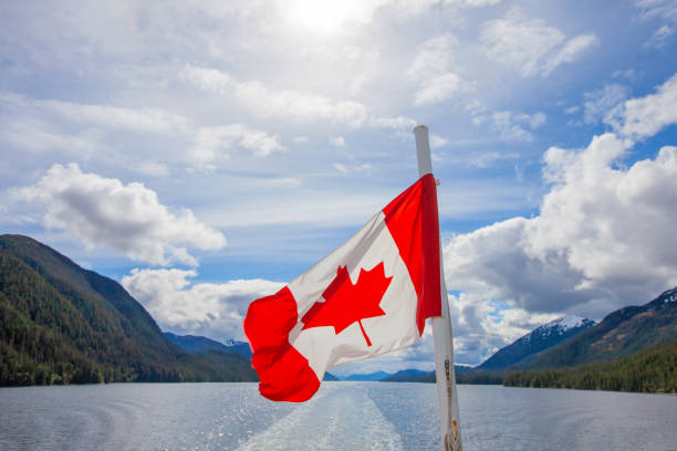 istock Canadian Flag on the Water 1246555828