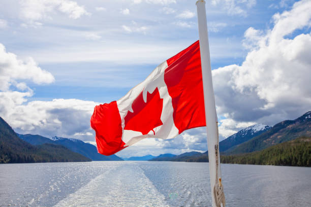 istock Canadian Flag on the Water 1246555863